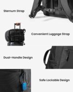 Tomtoc UrbanEX-T77 Laptop Backpack - Black - Image 6