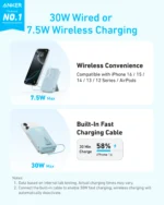 Anker Zolo Magnetic Power Bank (10K, 30W, Built-in USB-C Cable) - Image 2