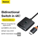 Baseus AirJoy Series 2-in-1 Bidirectional HDMI Switch Cluster Black - Image 3