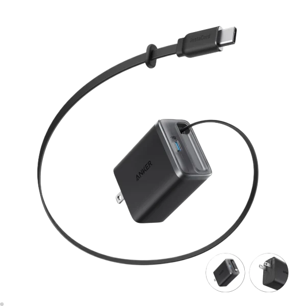 Anker Nano Charger 35W with Built-In Retractable USB-C Cable