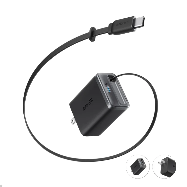 Anker Nano Charger 35W with Built-In Retractable USB-C Cable