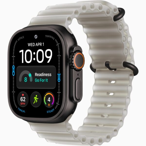 Apple Watch Ultra 4 GPS + Cellular 49mm with Black Titanium case with Ocean Band Translucent Gray