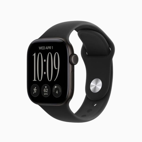 Apple Watch S12 Case Aluminum Black 46mm front angle